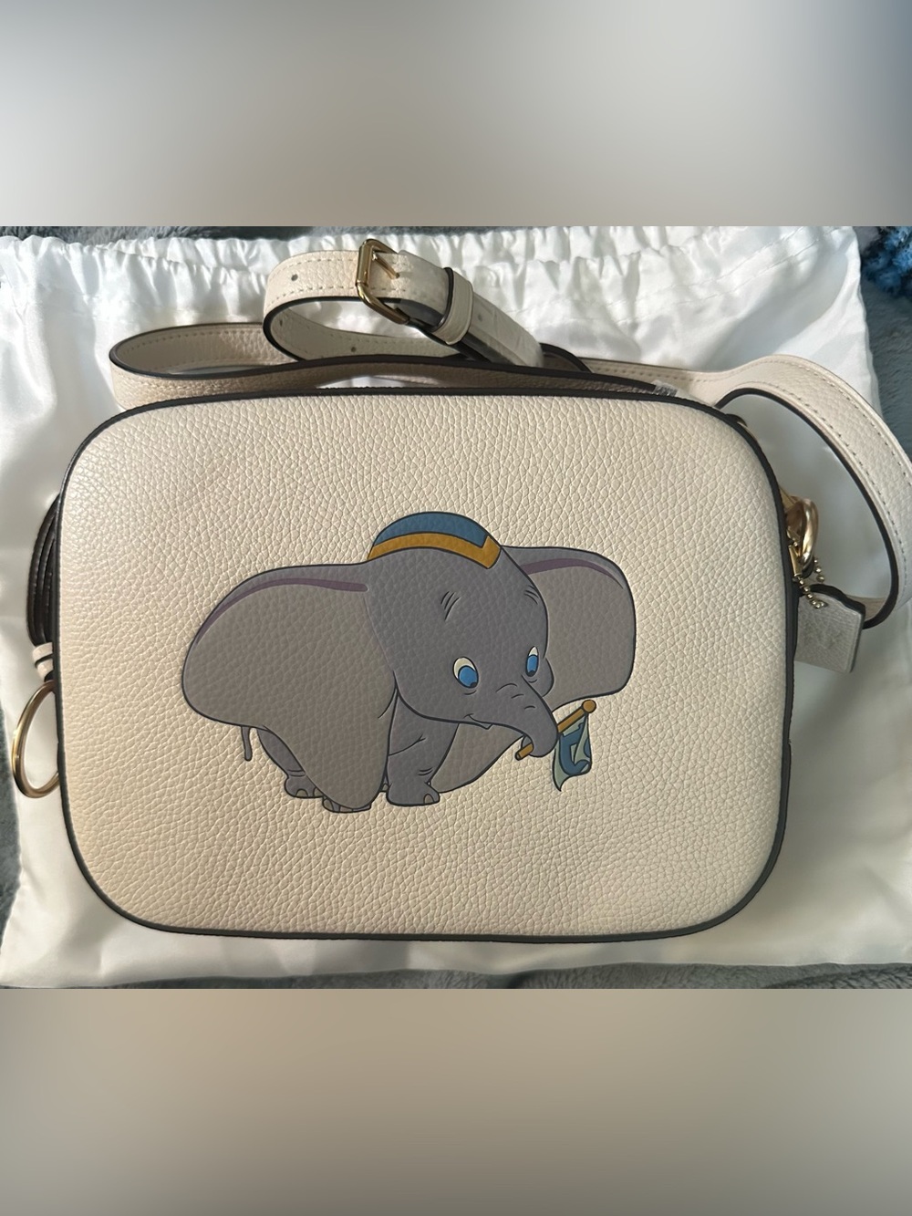 Coach Cream Crossbody Bag with Dumbo Graphic